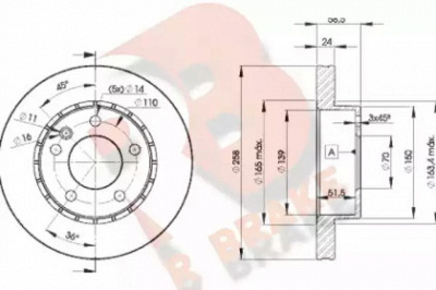 R BRAKE 78rbd29039 -  Тормозной диск
